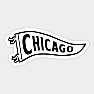 Chicago Pennant - Black Sticker